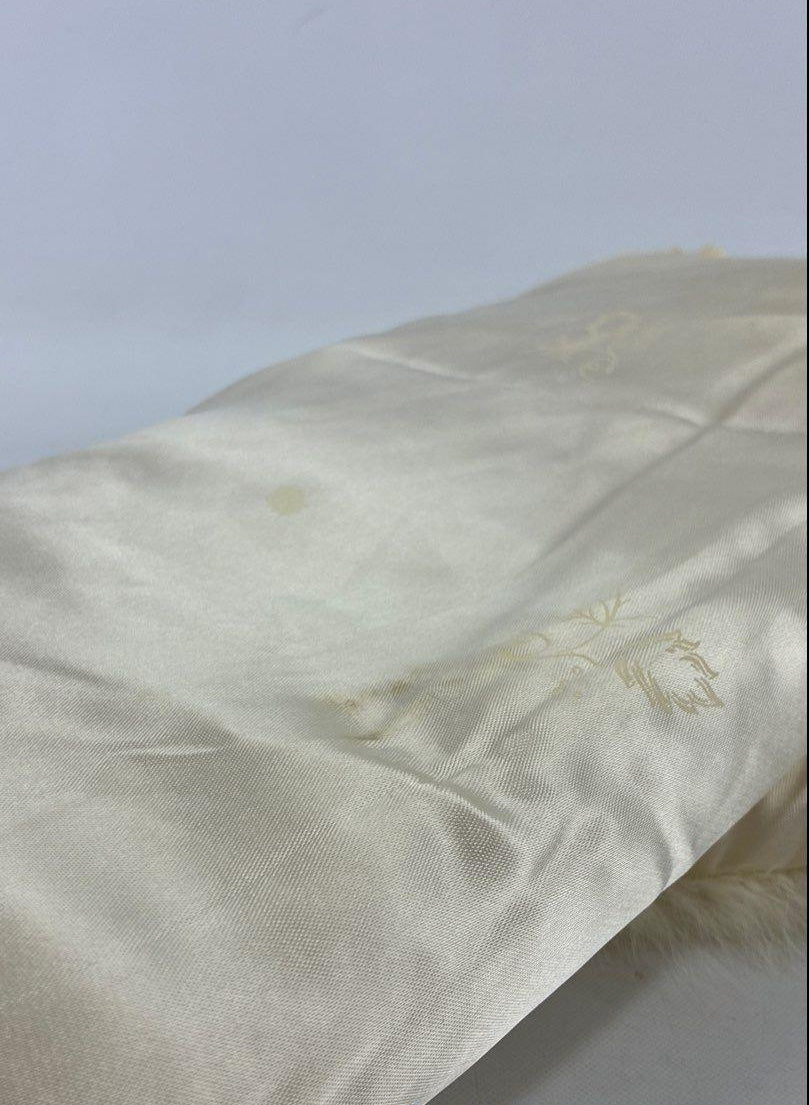 Women's Vintage Off White Real Fur Ladies Stole