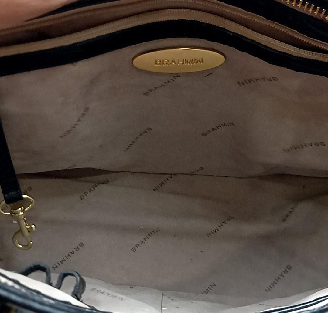 Brahmin Croc Embossed Satchel & Wristlet Set
