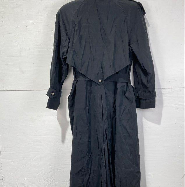 Vintage London Fog Size 12 Regular Black Rain Trench Coat with Belt