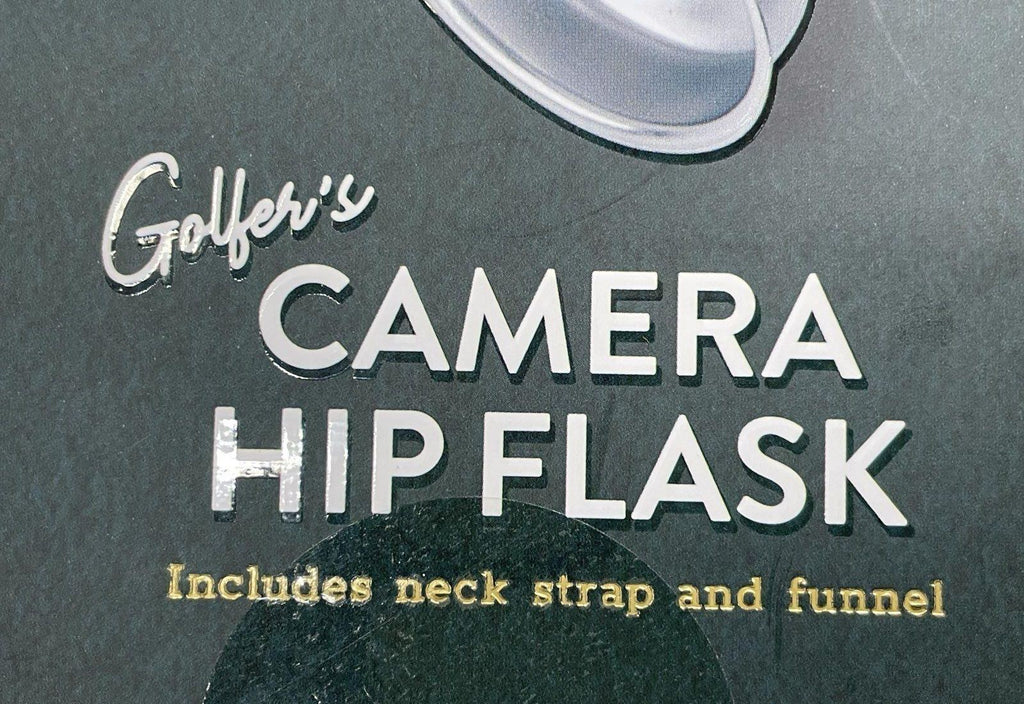 JME and Co Golfer’s Camera Hip Flask Set | Stainless Steel 11 oz Flask with Strap and Funnel
