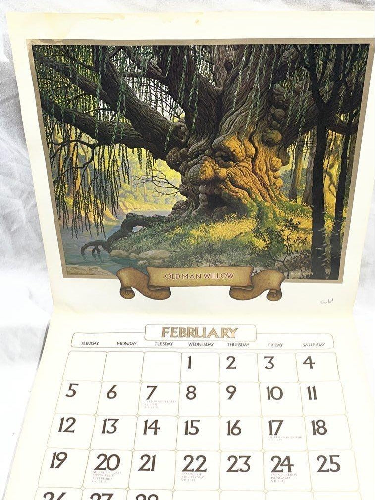 1978 J.R.R. Tolkien Calendar | Vintage Ballantine Lord of the Rings Hobbit Illustrated Calendar