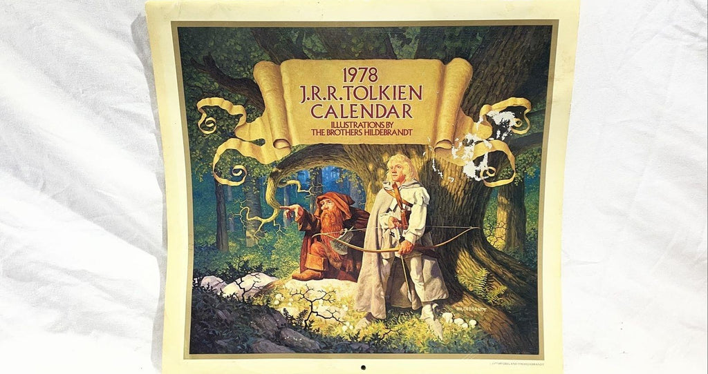1978 J.R.R. Tolkien Calendar | Vintage Ballantine Lord of the Rings Hobbit Illustrated Calendar