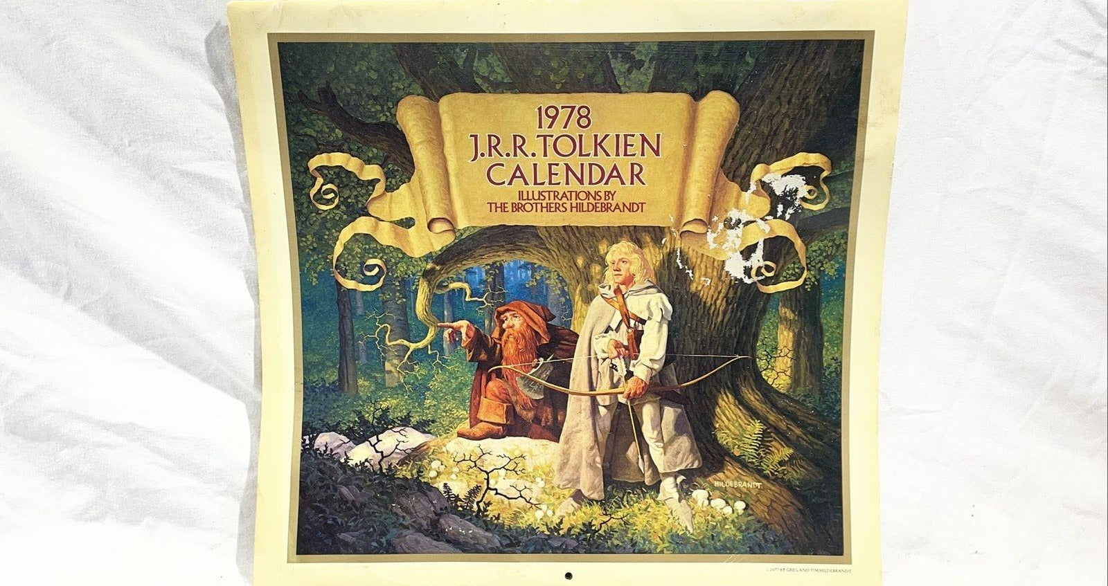 1978 J.R.R. Tolkien Calendar | Vintage Ballantine Lord of the Rings Hobbit Illustrated Calendar