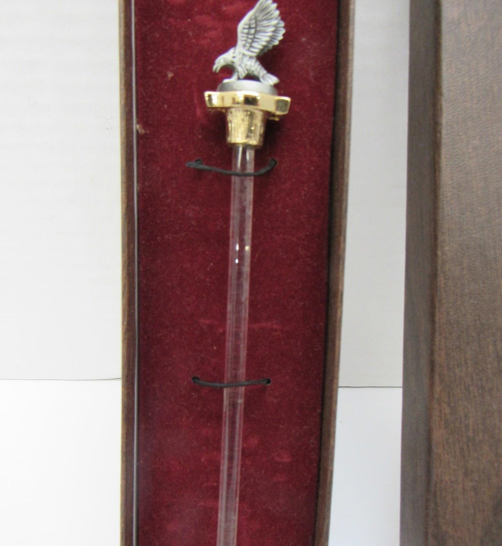 FORT Pewter and Crystal Eagle Drink Stir Stick