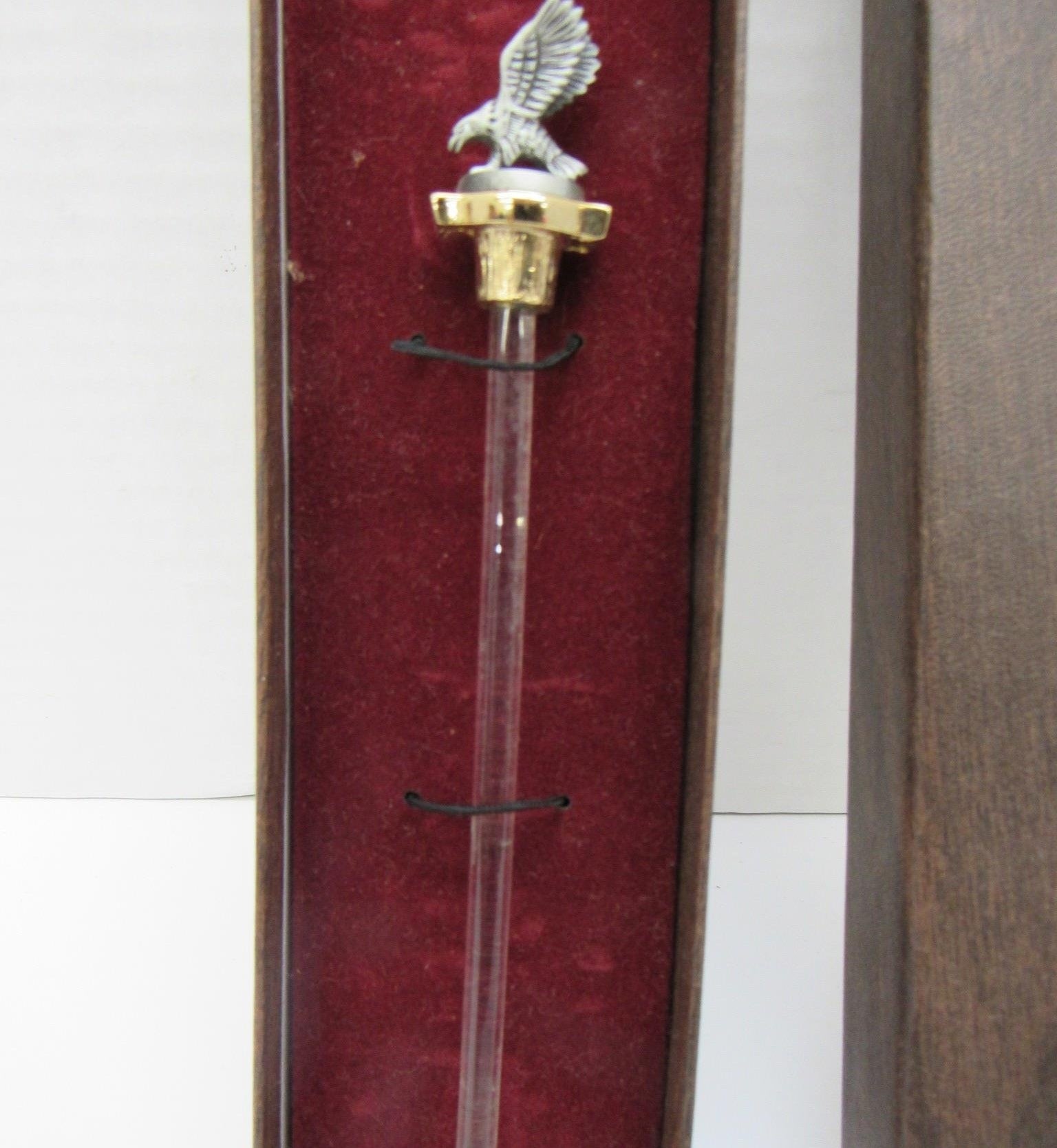 FORT Pewter and Crystal Eagle Drink Stir Stick