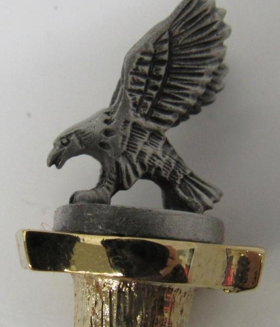 FORT Pewter and Crystal Eagle Drink Stir Stick