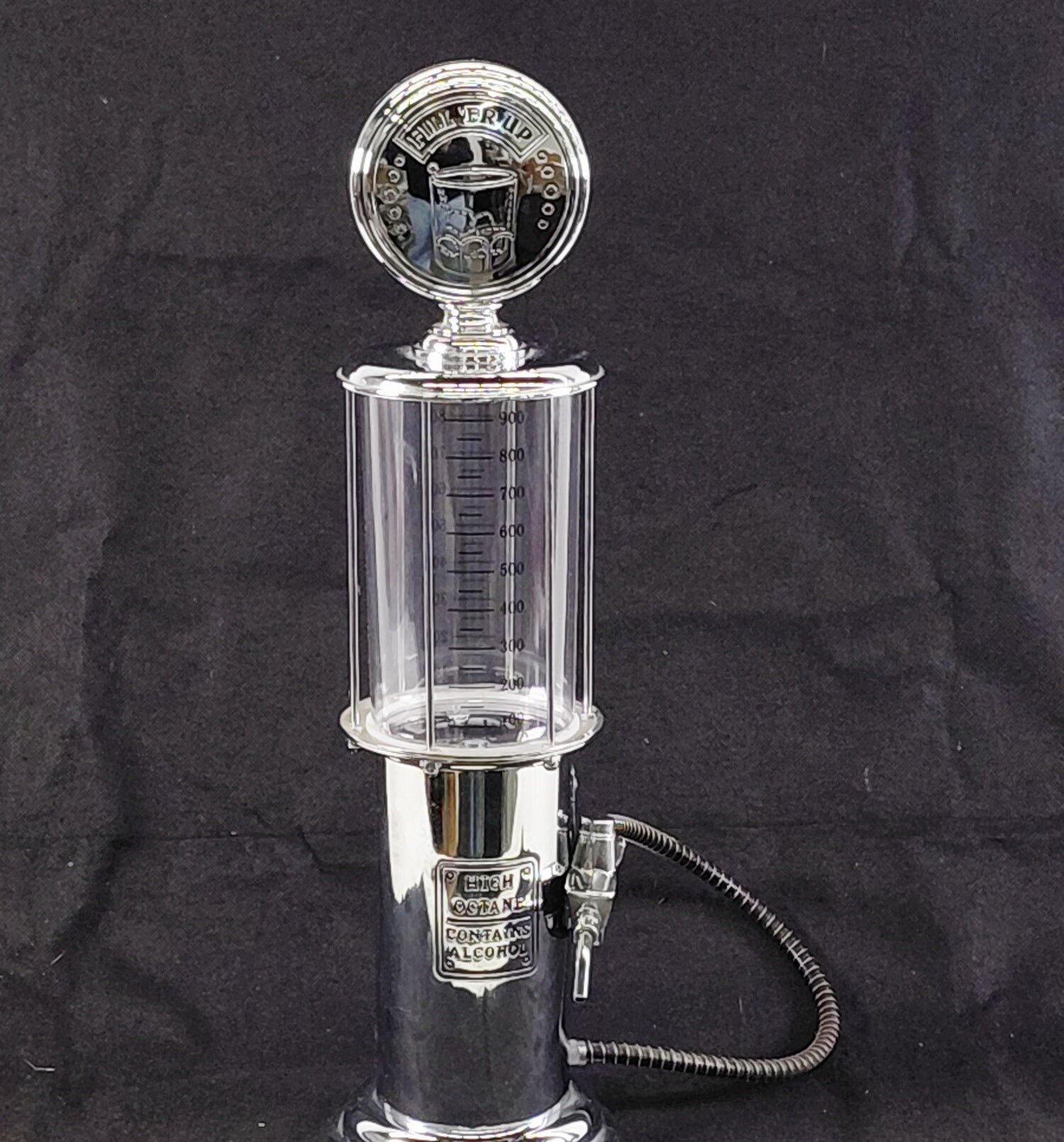 Godinger High Octane Fill 'Er Up Gas Pump Liquor Dispenser 19" Bar Decanter