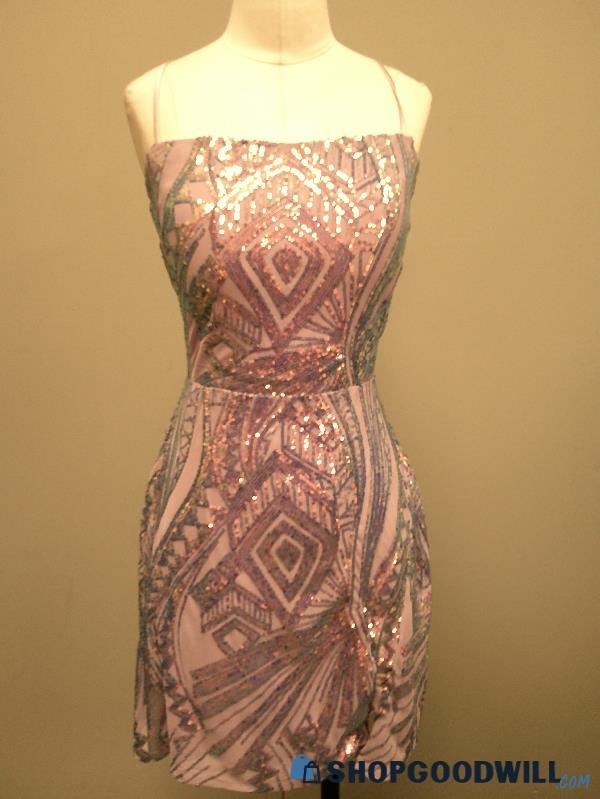 Lavender Sequin Mini Dress XL