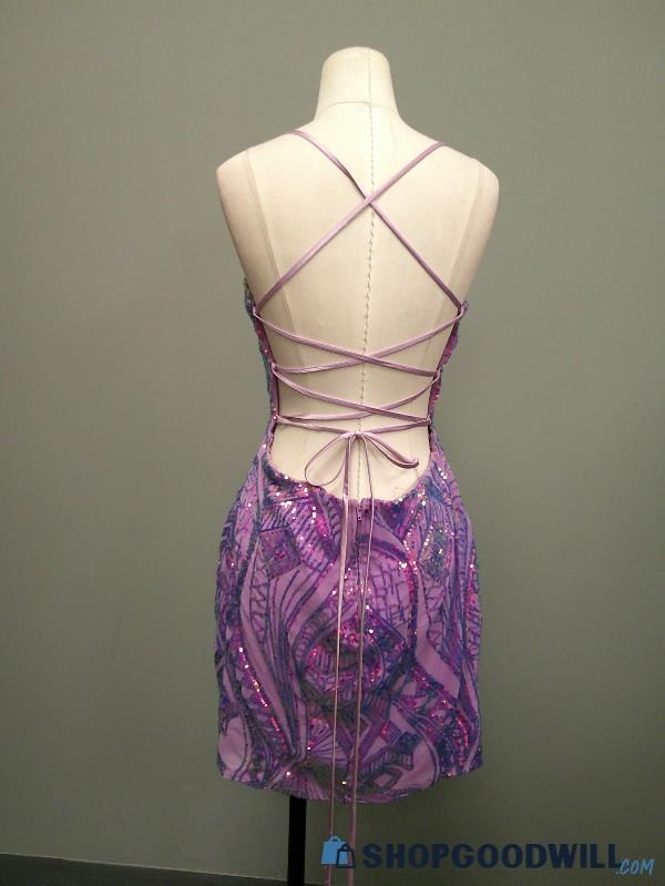 Lavender Sequin Mini Dress XL