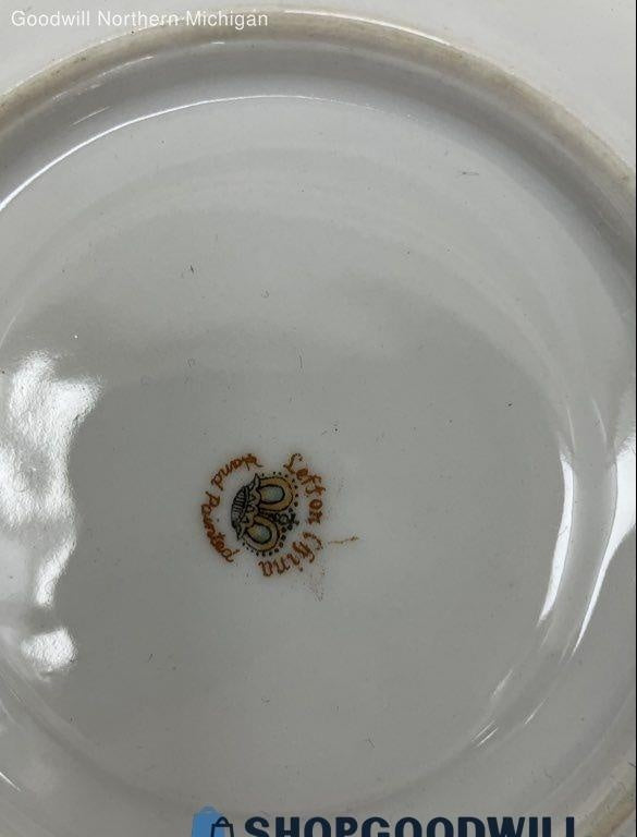 Vintage Lefton China White and Purple Porcelain Footed Tea Cup and Saucer Set