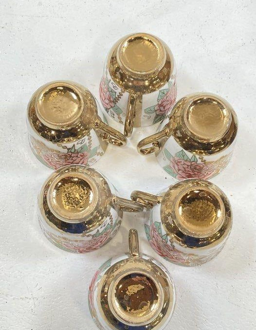 Teapot, Teacups & Saucers with Stand