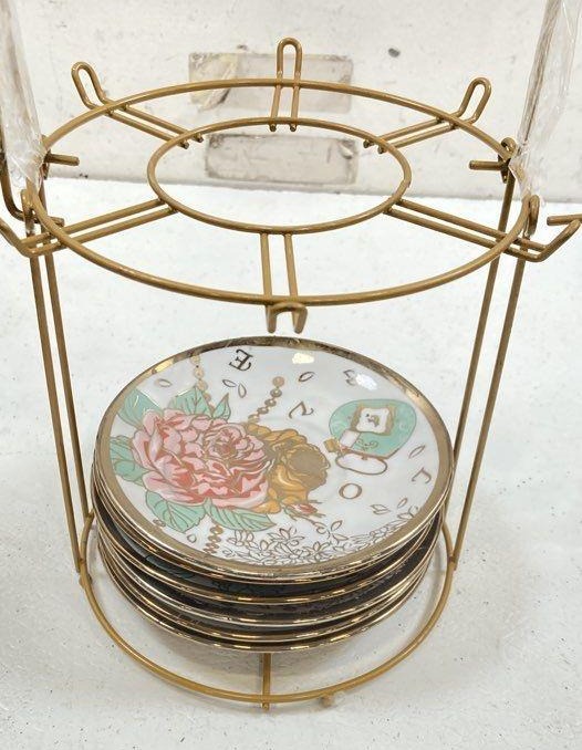 Teapot, Teacups & Saucers with Stand