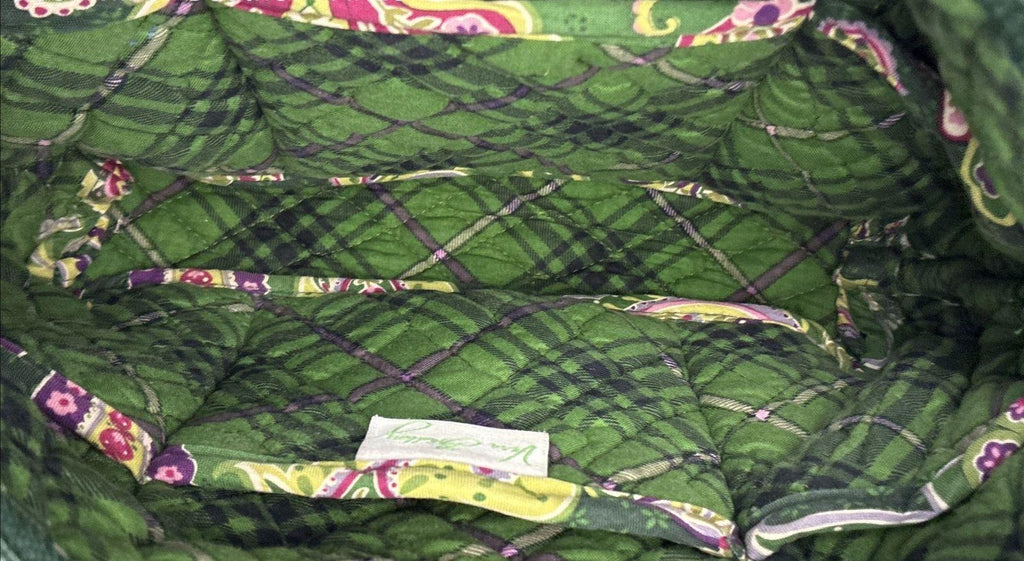 Vera Bradley Green Floral Patterned Handbag Purse