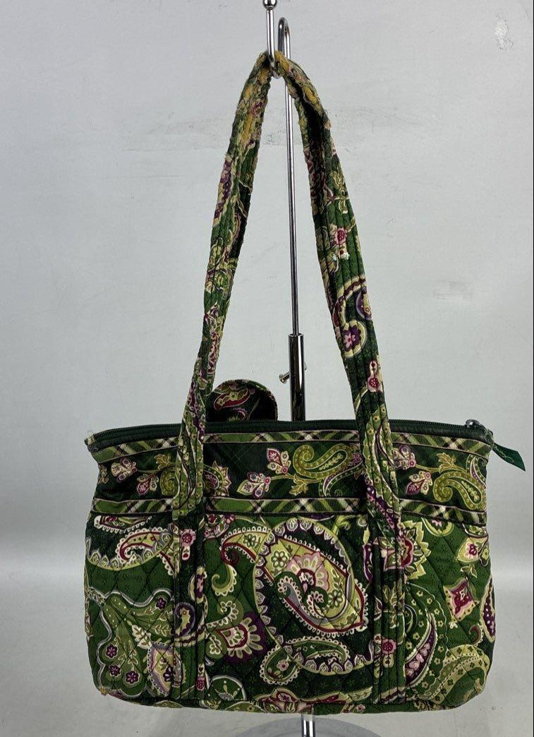 Vera Bradley Green Floral Patterned Handbag Purse