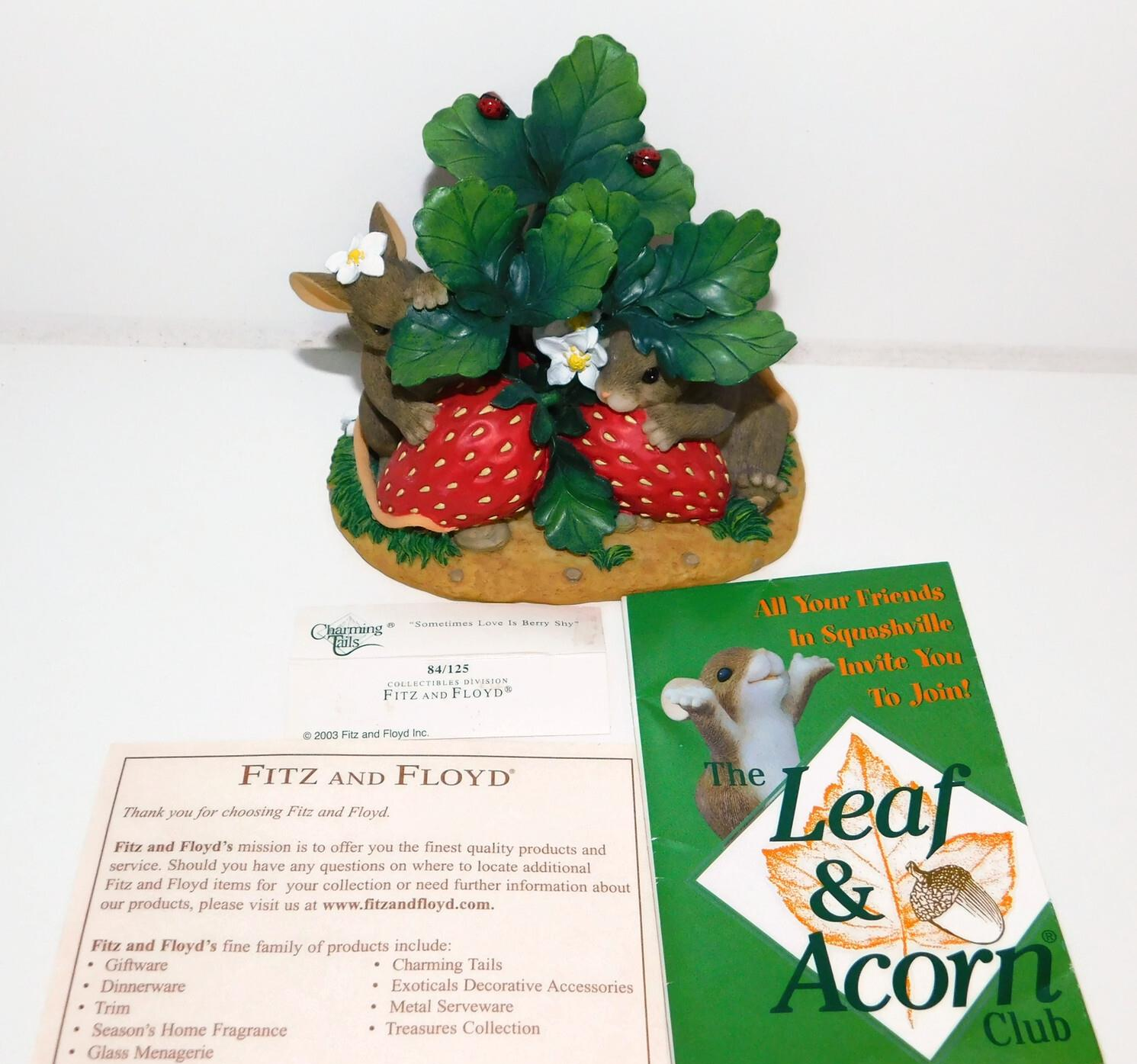 Vintage Fitz and Floyd Charming Tails Sometimes Love Is Berry Shy Figurine