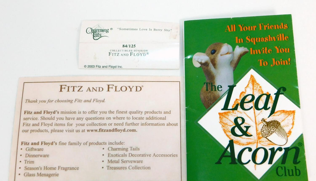 Vintage Fitz and Floyd Charming Tails Sometimes Love Is Berry Shy Figurine
