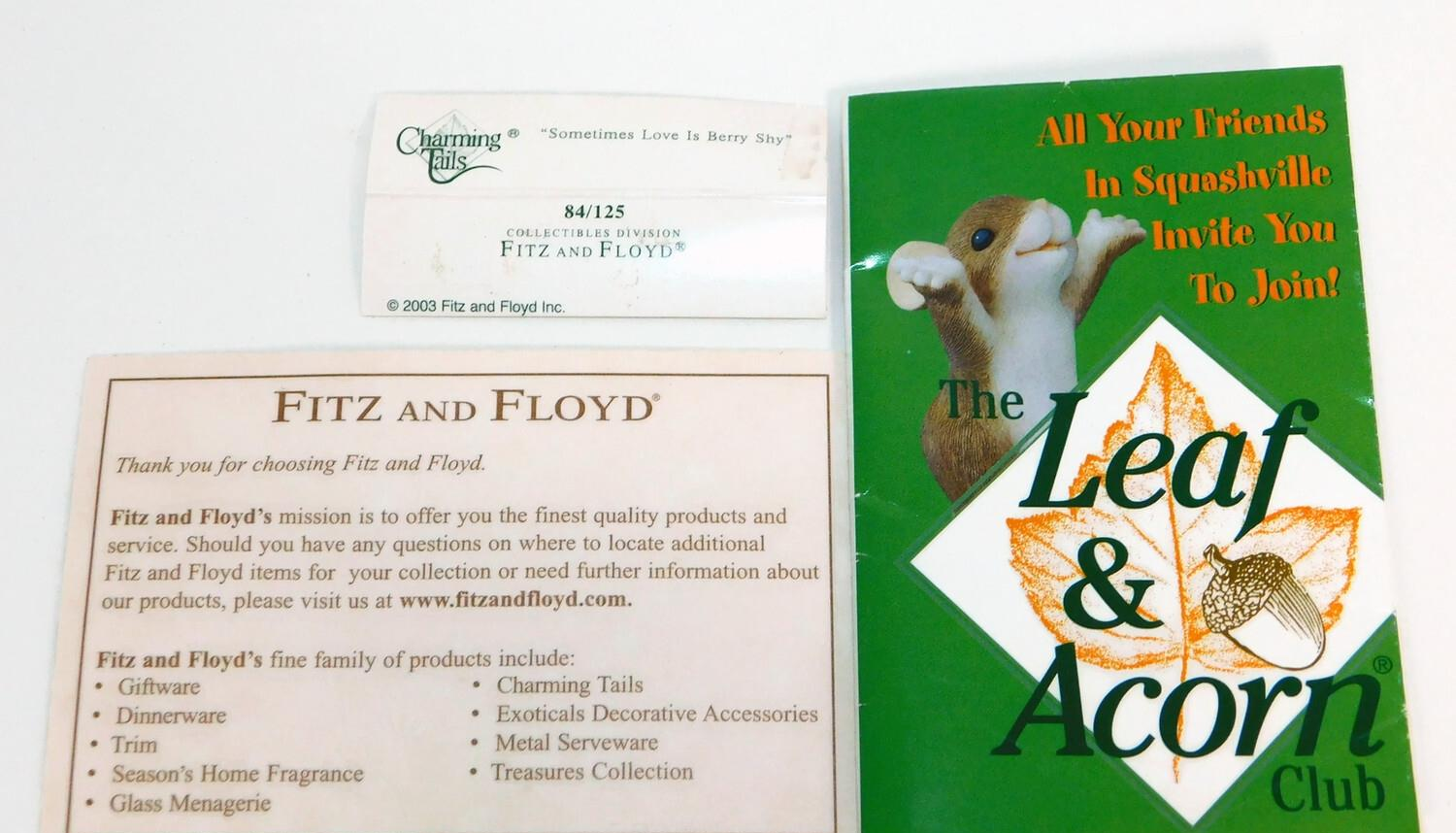 Vintage Fitz and Floyd Charming Tails Sometimes Love Is Berry Shy Figurine