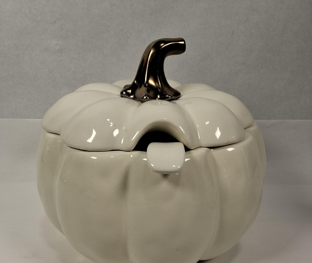 Better Homes & Gardens Ceramic Pumpkin Serving Bowl with Lid and Spoon