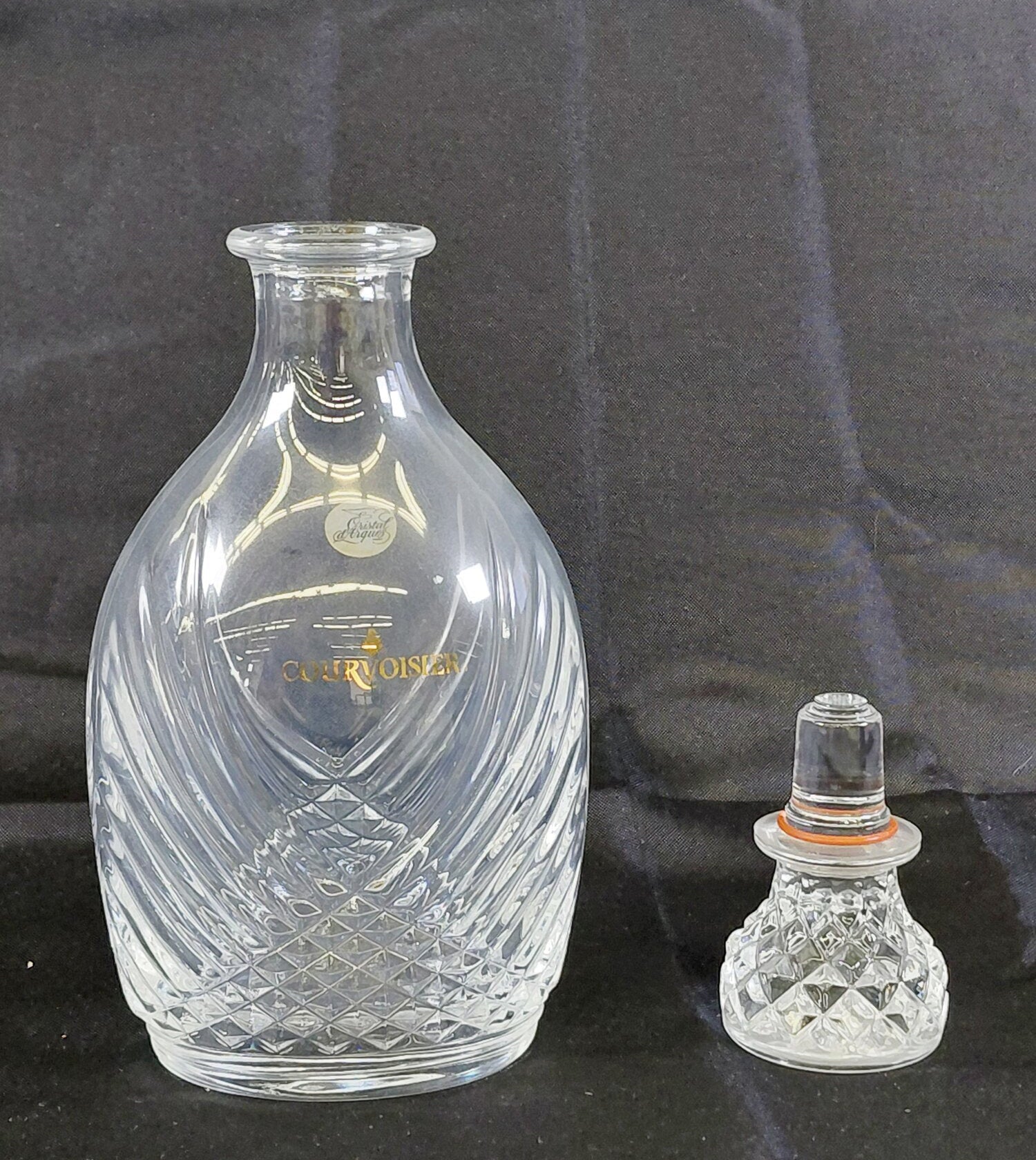Courvoisier Cristal d'Arques France Lead Crystal Decanter Set