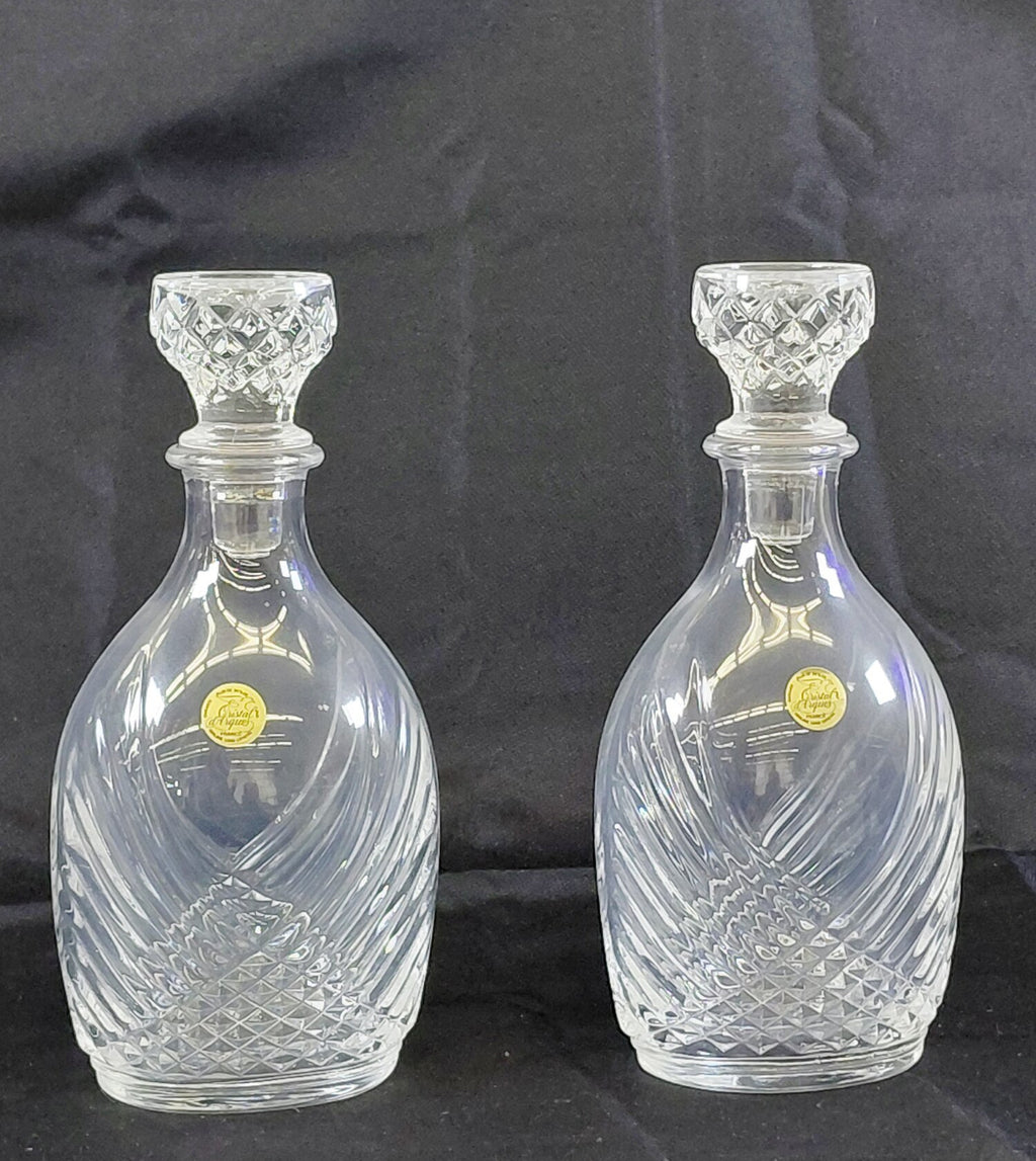Courvoisier Cristal d'Arques France Lead Crystal Decanter Set