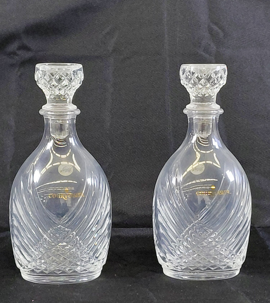 Courvoisier Cristal d'Arques France Lead Crystal Decanter Set