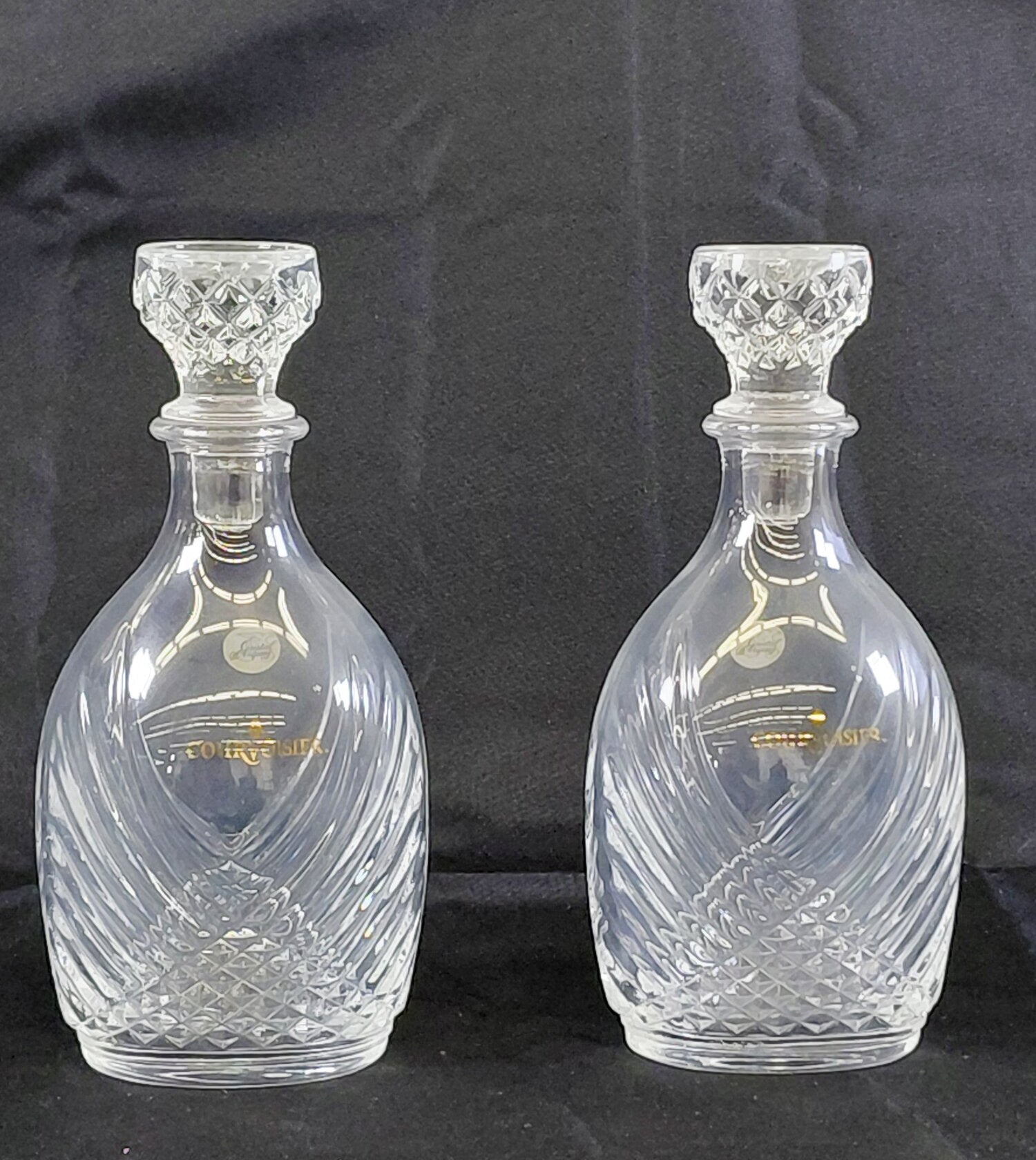 Courvoisier Cristal d'Arques France Lead Crystal Decanter Set