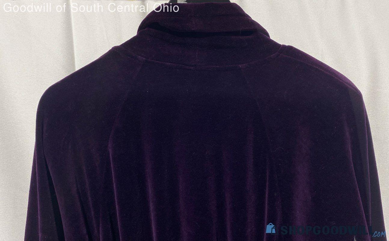 Vintage 90s Diamond Tea Holt Renfrew Purple Velvet Robe Dressing Gown
