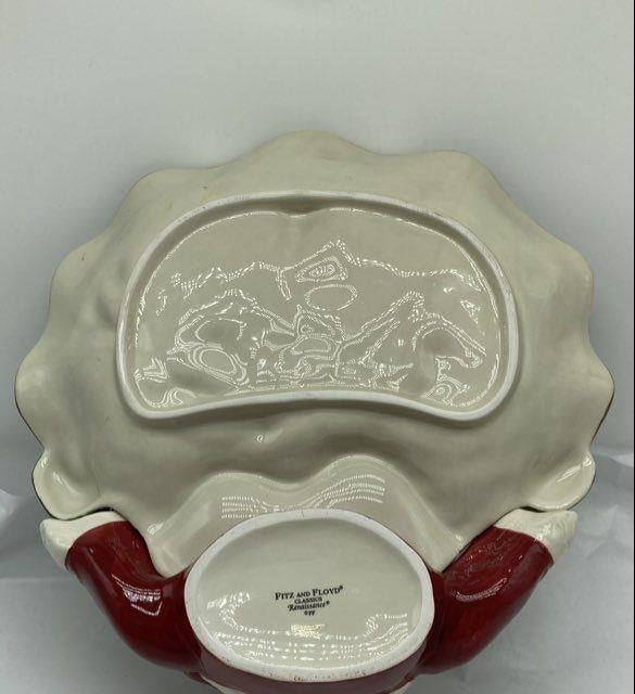 Fitz and Floyd Renaissance Santa Tidbit Server in Original Box | Christmas Candy Nut Dish Holiday Serveware