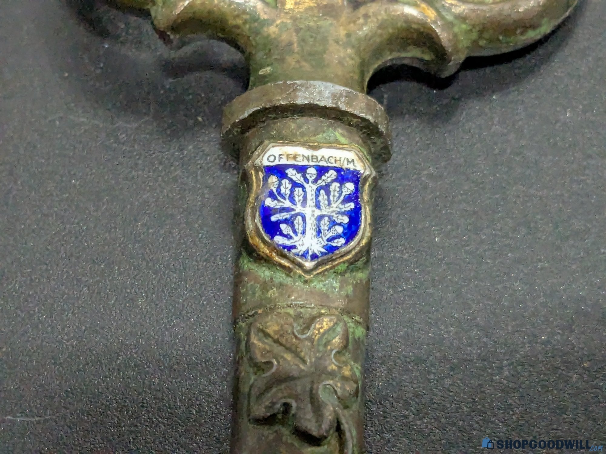 Vintage German Bremen Key-Shaped Brass Corkscrew Bottle Opener 11cm