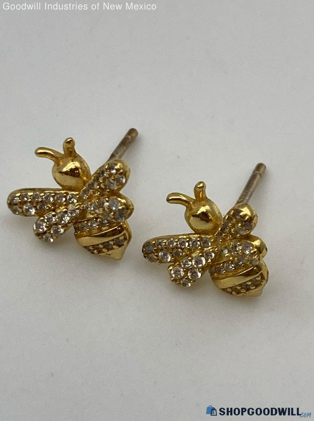 Sterling Silver 925 Gold Tone Bee Earrings