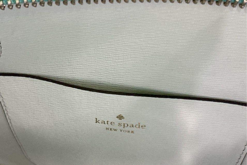Kate Spade New York Teal Crossgrain Leather Crossbody Bag | Pebbled Leather Zip Top Purse