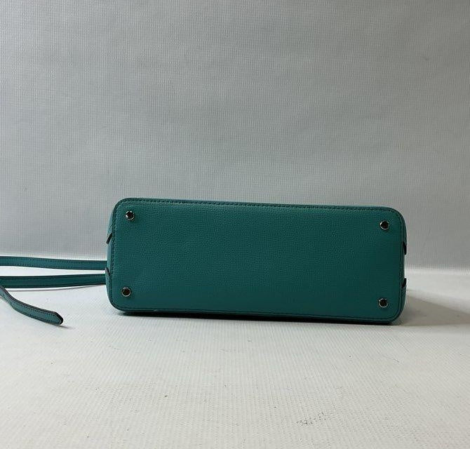 Kate Spade New York Teal Crossgrain Leather Crossbody Bag | Pebbled Leather Zip Top Purse