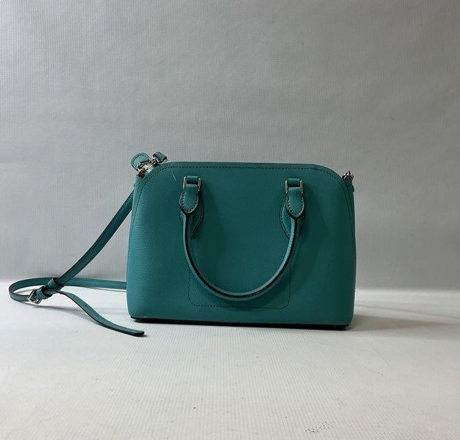 Kate Spade New York Teal Crossgrain Leather Crossbody Bag | Pebbled Leather Zip Top Purse