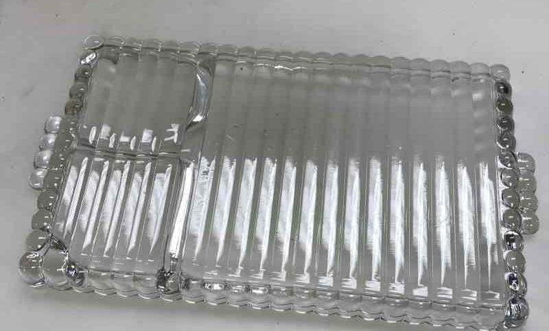 Orchard Crystal Party Set - 4 Glass Trays and 4 matching cups