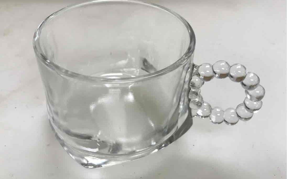 Orchard Crystal Party Set - 4 Glass Trays and 4 matching cups