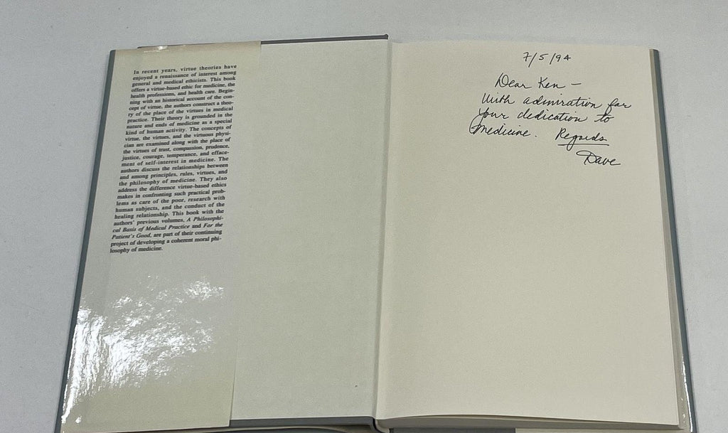 Signed The Virtues in Medical Practice by Pellegrino and Thomasma
