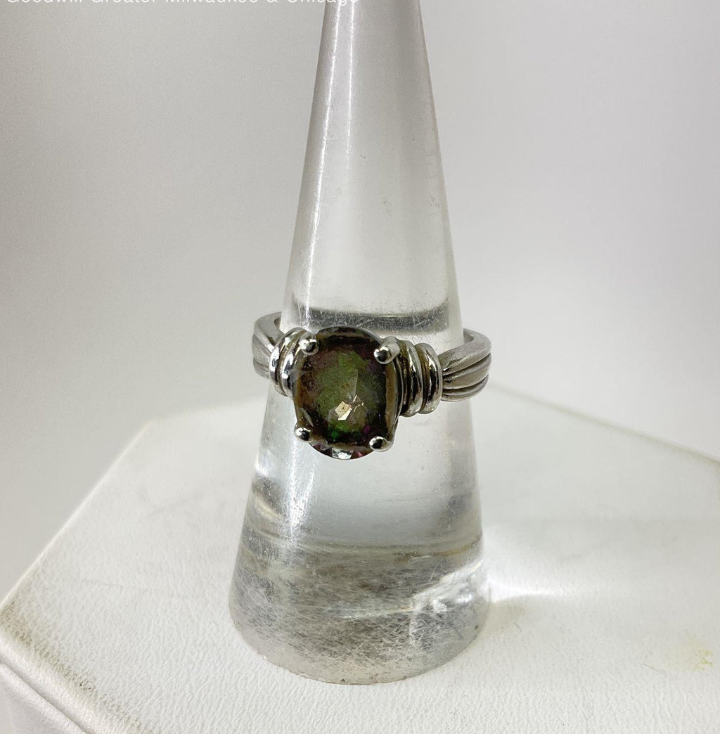 Artisan 925 Sterling Mystic Topaz Solitaire Ring 3.8g