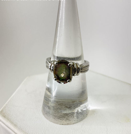 Artisan 925 Sterling Mystic Topaz Solitaire Ring 3.8g
