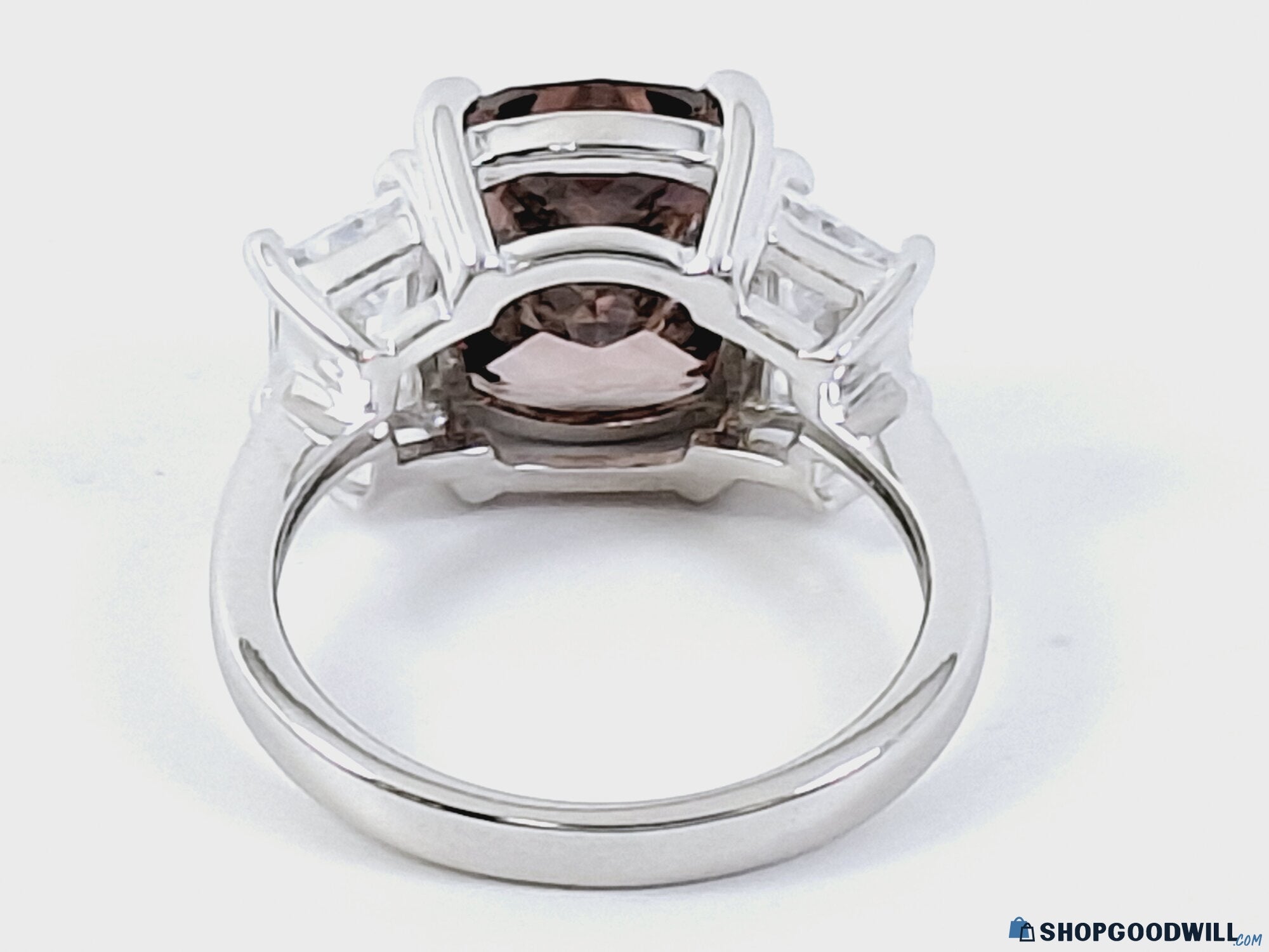 925 Silver & CZ Three-Stone Ring Size 7.5
