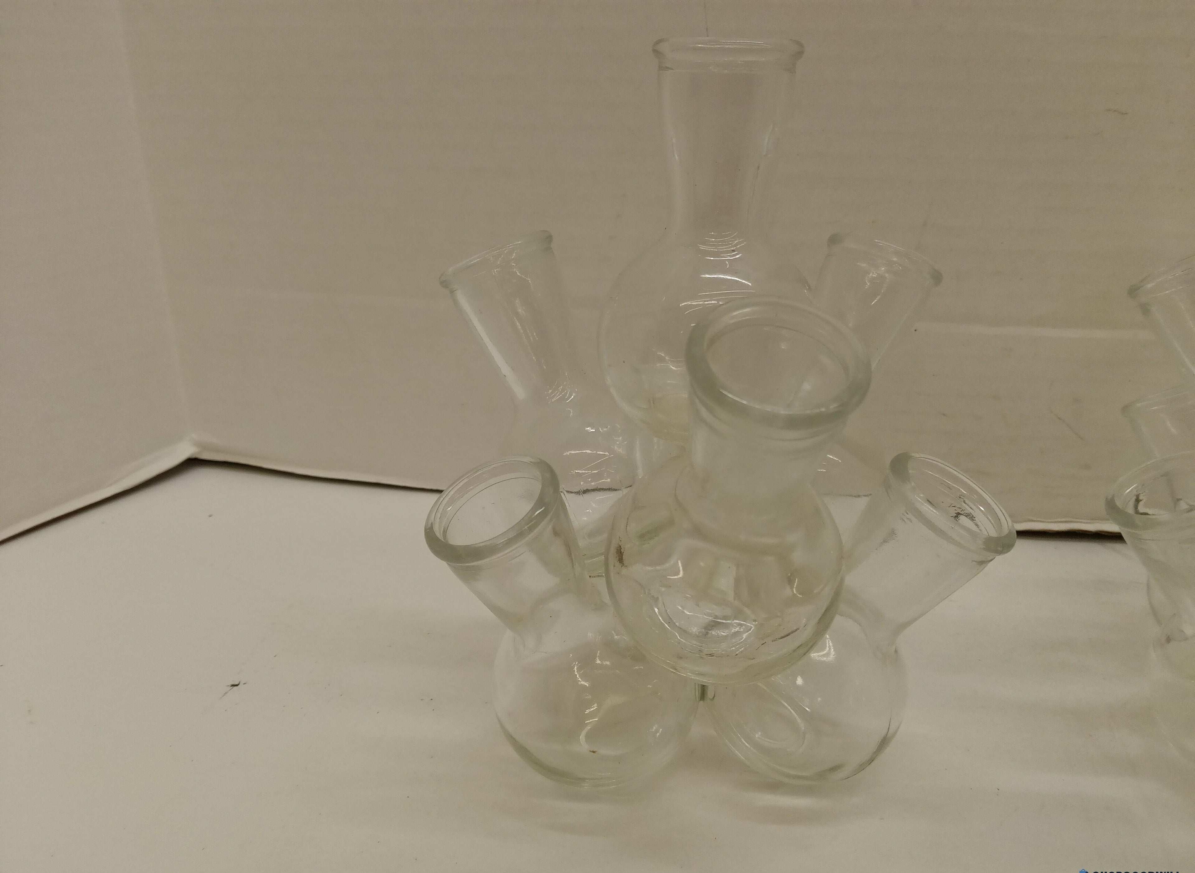 Clear Glass Multi-Neck Vessels, 4x4x6 and 8x8x4.5