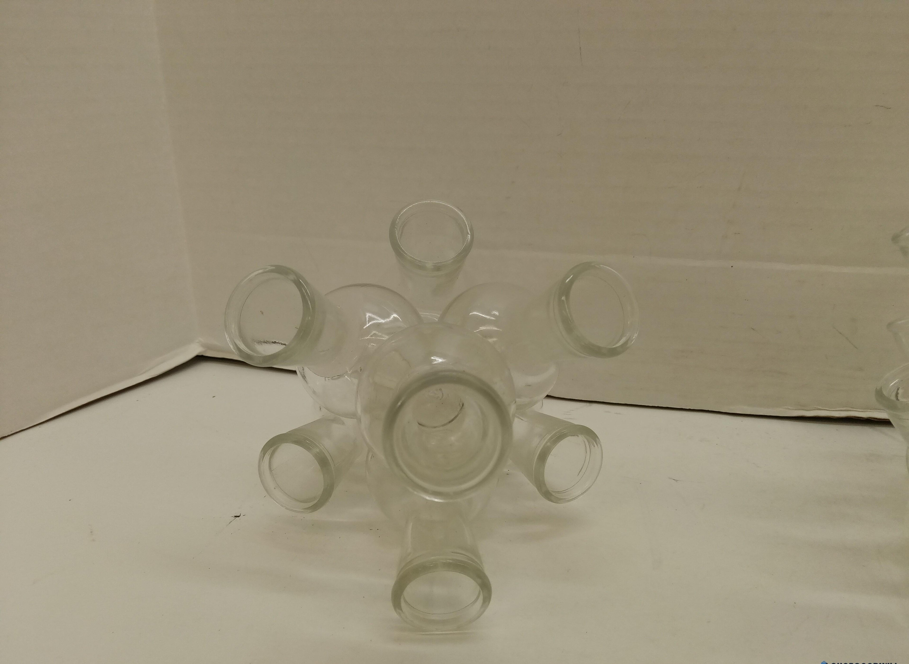 Clear Glass Multi-Neck Vessels, 4x4x6 and 8x8x4.5