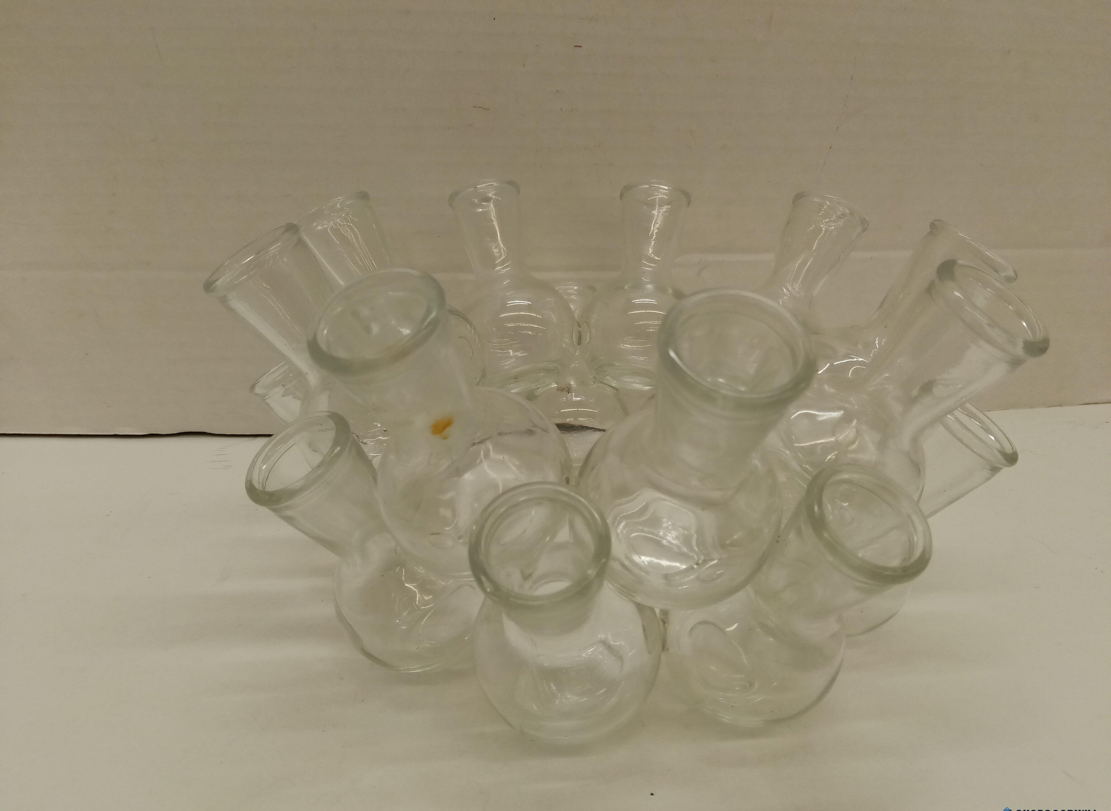 Clear Glass Multi-Neck Vessels, 4x4x6 and 8x8x4.5