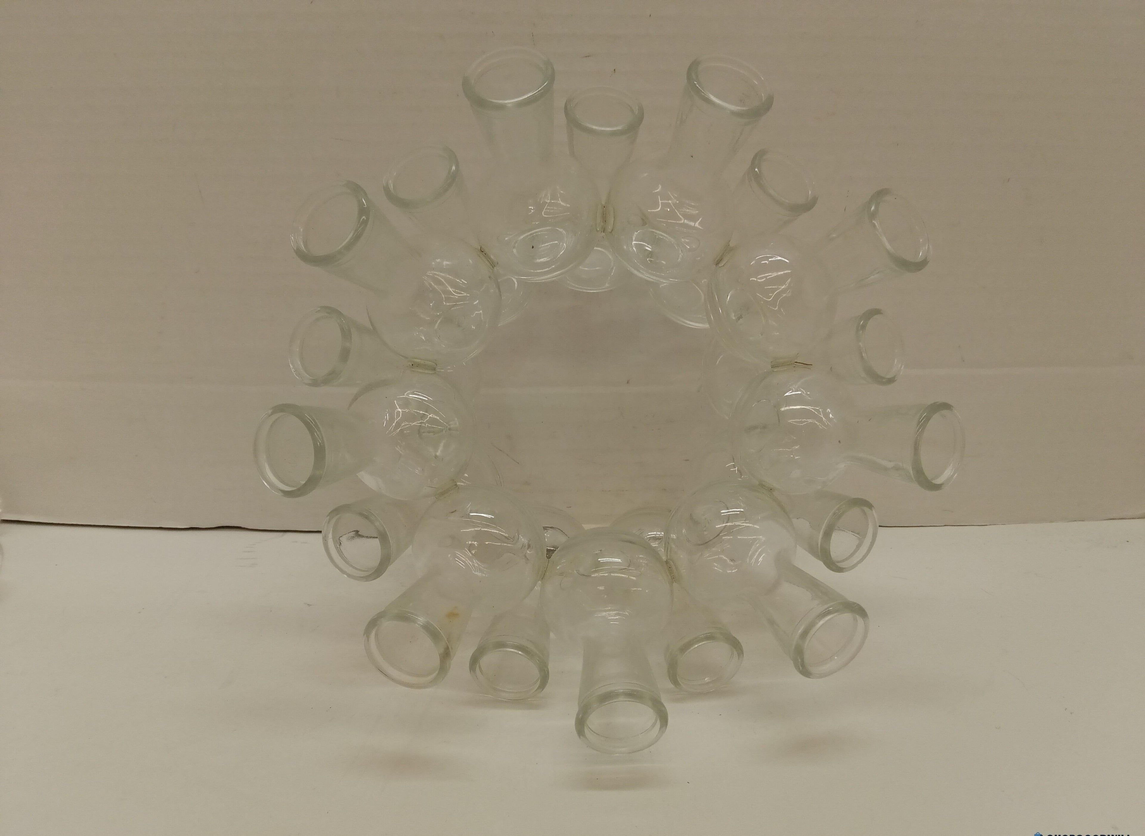 Clear Glass Multi-Neck Vessels, 4x4x6 and 8x8x4.5