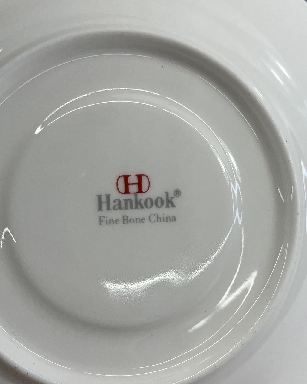 1988 Hankook Fine Bone China Floral Teacup & Saucer Set | Set of 2 Korean Porcelain Tea Cups