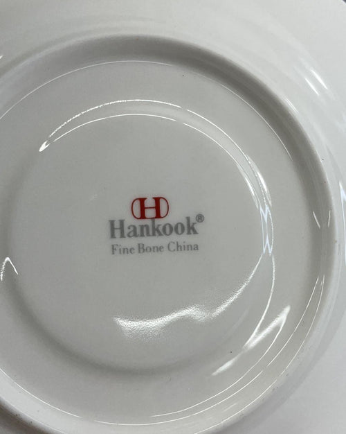 1988 Hankook Fine Bone China Floral Teacup & Saucer Set | Set of 2 Korean Porcelain Tea Cups