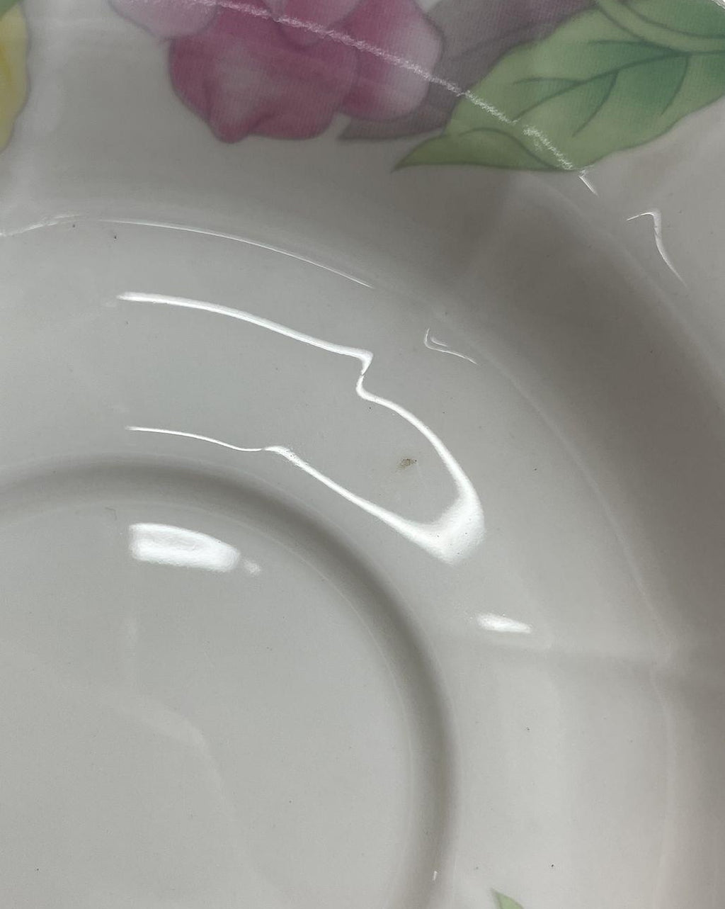 1988 Hankook Fine Bone China Floral Teacup & Saucer Set | Set of 2 Korean Porcelain Tea Cups