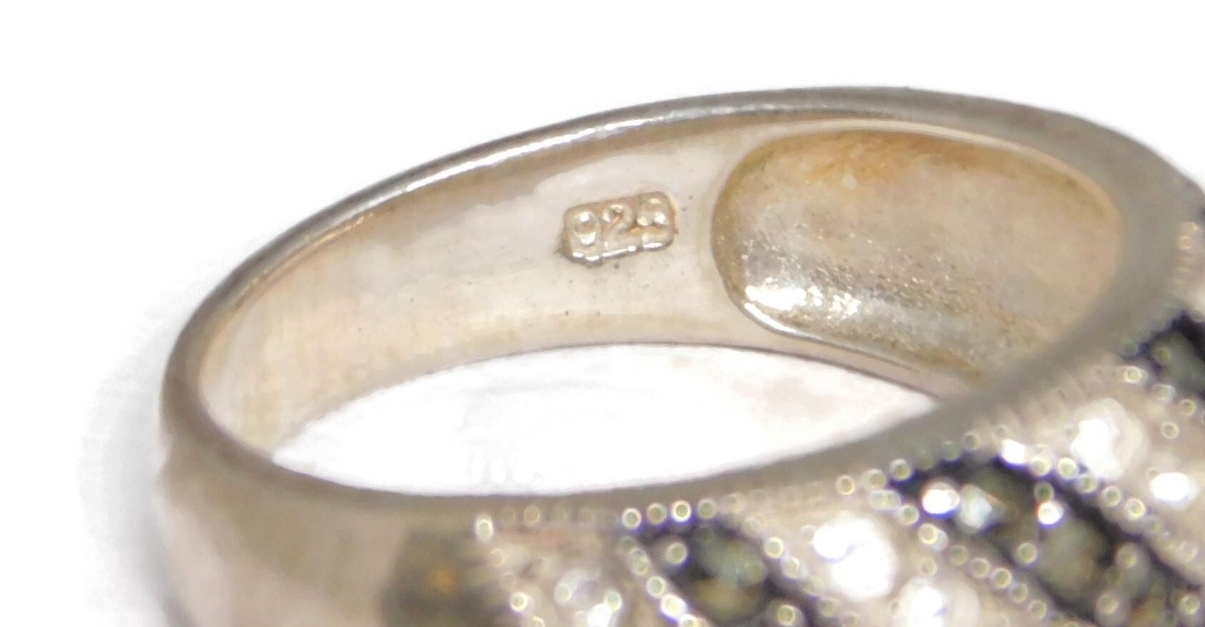 Vintage 925 Sterling Marcasite Stones Simulated Diamond Ring 4.07g