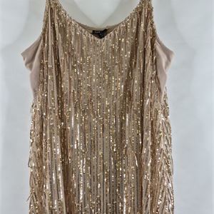 Torrid Gold Fringe Sequin Mini Dress, Size 1X