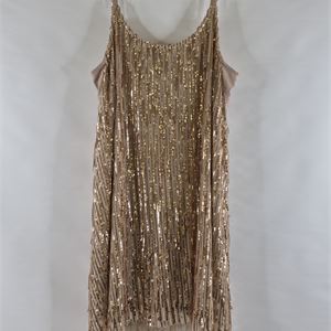 Torrid Gold Fringe Sequin Mini Dress, Size 1X