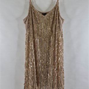 Torrid Gold Fringe Sequin Mini Dress, Size 1X